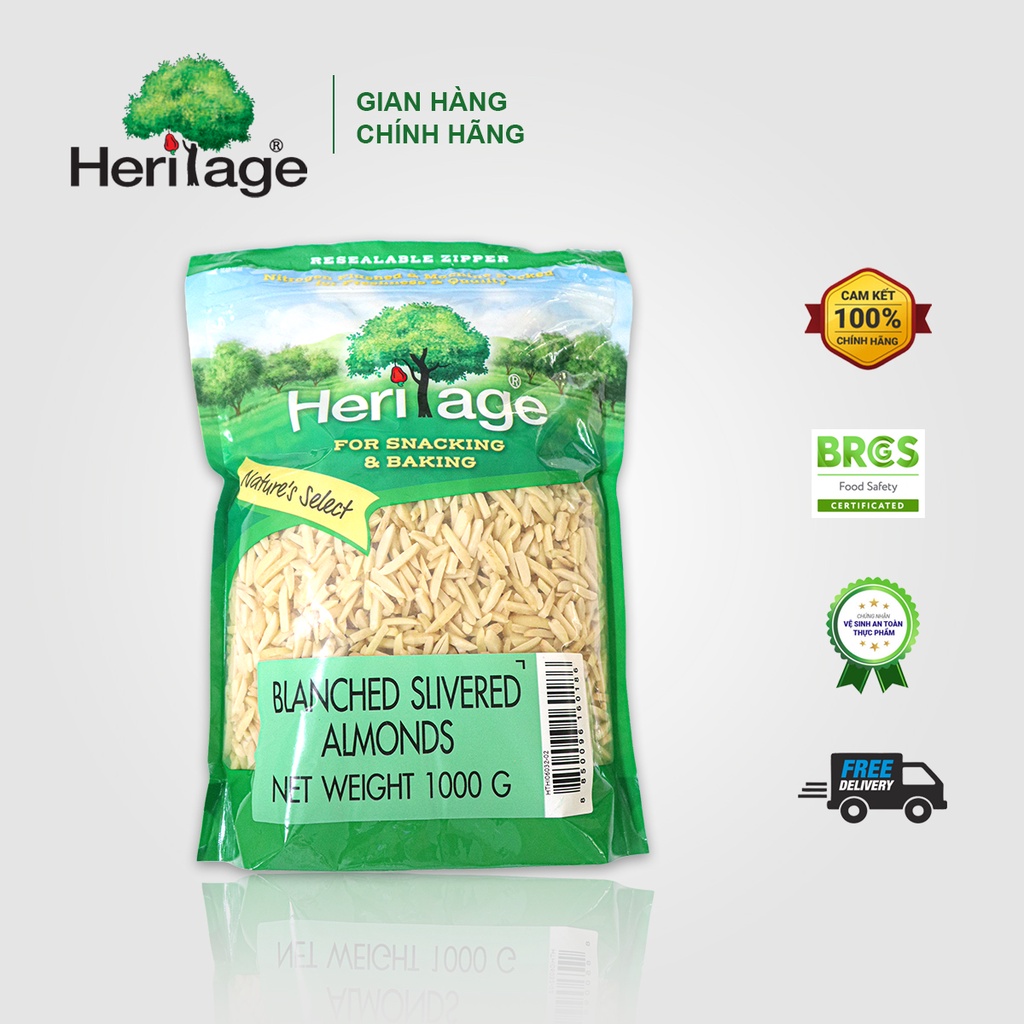 HẠNH NHÂN CẮT SỢI HERITAGE 1KG - Blanched Slivered Almond Heritage