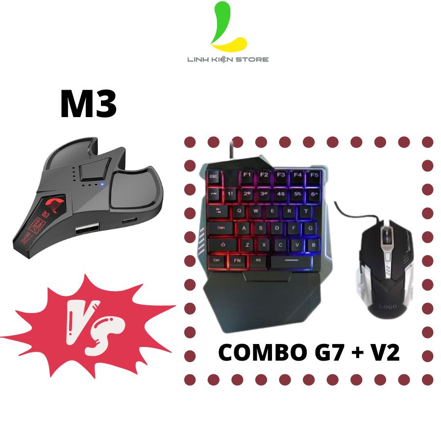 Combo bàn phím chuột G7 gaming và bộ chuyển đổi meiying - Phụ kiện gaming hỗ trợ điện thoại hệ điều hành Android và IOSS