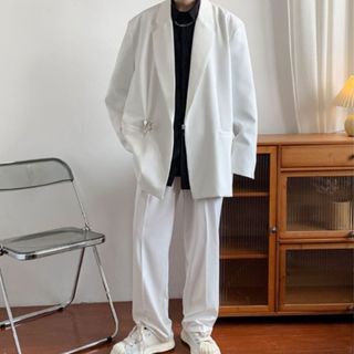 Kyushuadid | Áo Khoác blazer Dáng Rộng Phối Nút Khóa Thời Trang Cho Nam