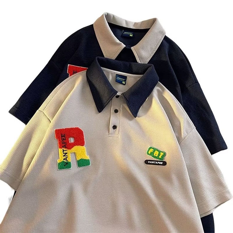 Áo Thun POLO Dáng Rộng Tay Dài Thời Trang Mùa Thu 2023In Dễ Phối Đồ Phong Cách Harajuku Trẻ Trung Cho Nam