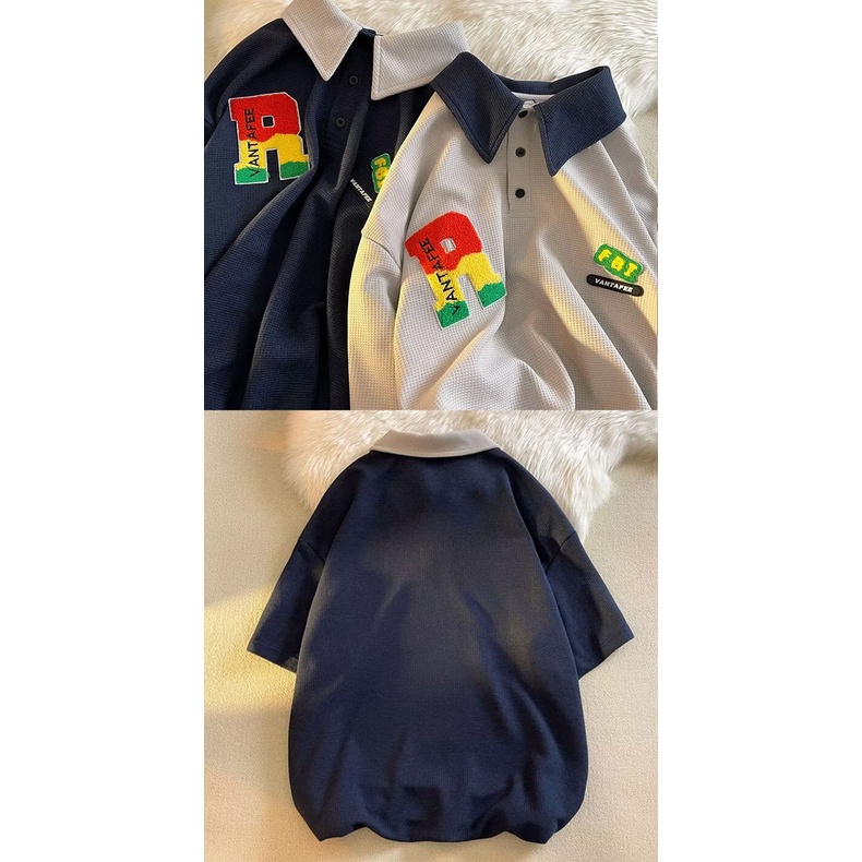 Áo Thun POLO Dáng Rộng Tay Dài Thời Trang Mùa Thu 2023In Dễ Phối Đồ Phong Cách Harajuku Trẻ Trung Cho Nam