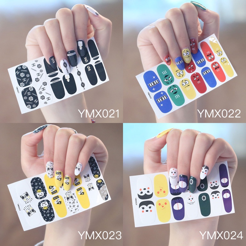 Nail sticker 14 miếng dán móng tay hoạt hình trang trí 3D YMX001-YMX040 hình dán móng cartoon cute chống thấm nước