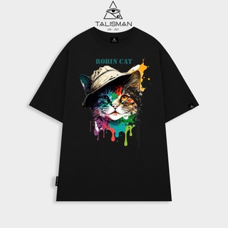  Áo thun nữ Áo thun TALISMAN T11 unisex  Robin Cat cotton 