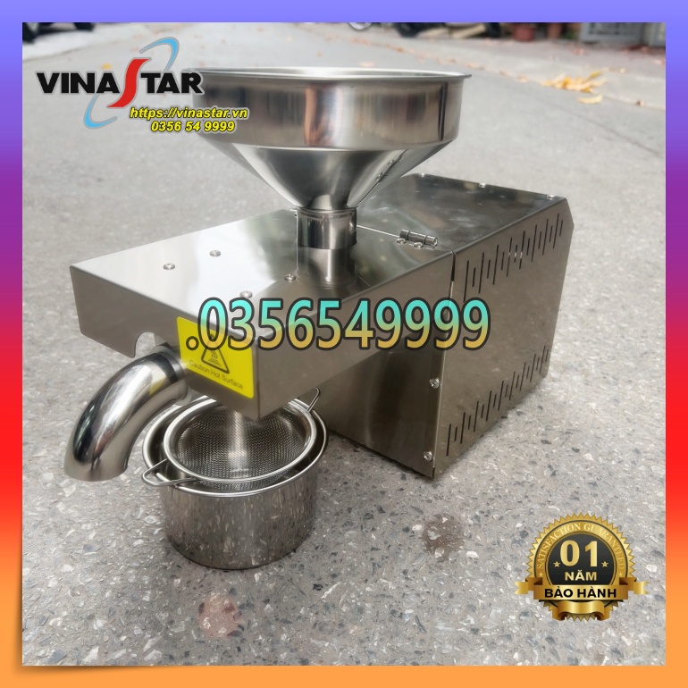 Máy Ép Dầu Thực Vật VN08 - 800W. Ép Dầu Vừng, Lạc, Sachi. Nhỏ Gọn Dành Cho Gia Đình. Công Nghệ Đức.