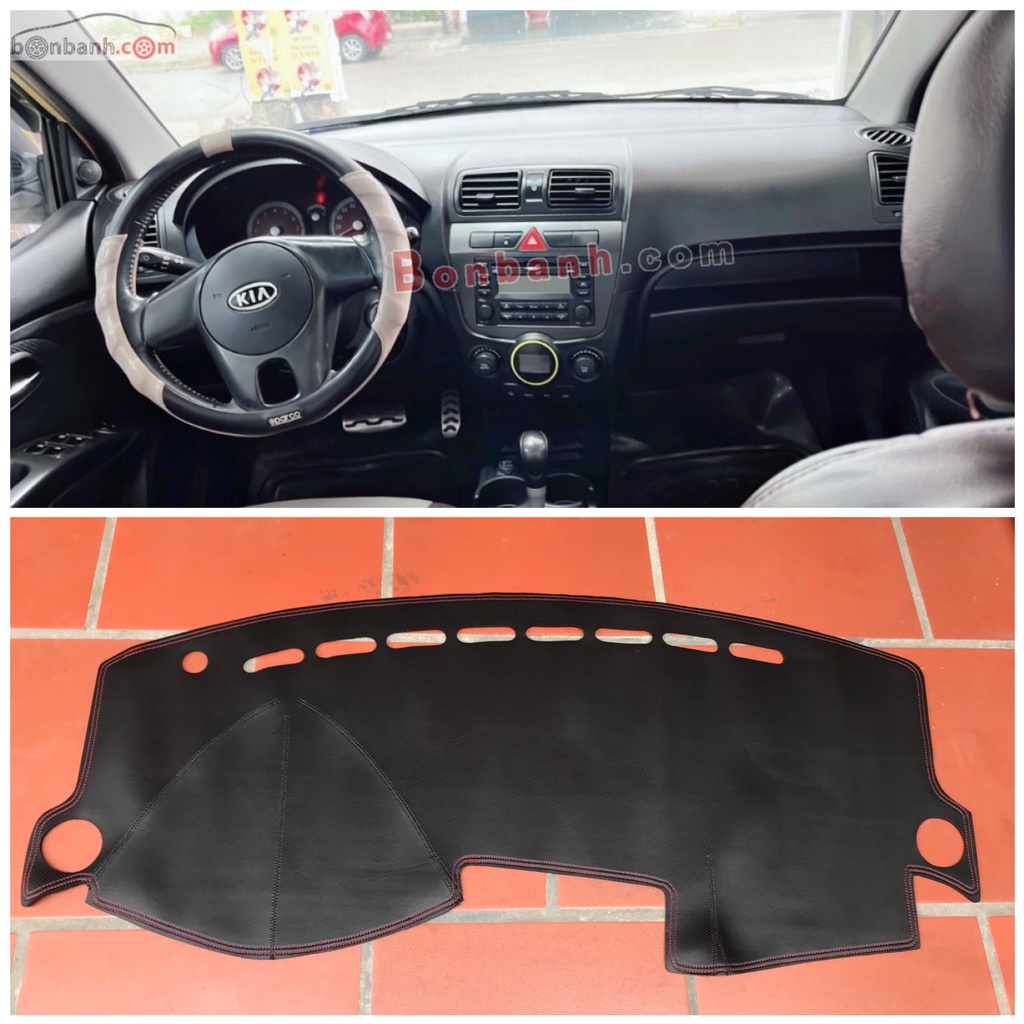 Thảm taplo da vân carbon cao cấp KIA Morning 2008-2011