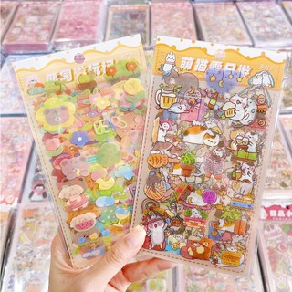 [Chuyên sỉ] Combo 10 Set 6 tấm sticker cute, bộ hình dán dễ thương