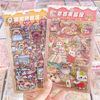 [Chuyên sỉ] Combo 10 Set 6 tấm sticker cute, bộ hình dán dễ thương