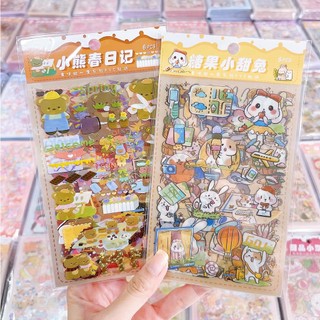 [Chuyên sỉ] Combo 10 Set 6 tấm sticker cute, bộ hình dán dễ thương