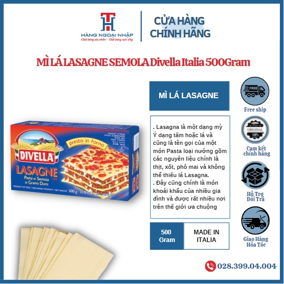 Mì Lá Lasagne 109 Divella 500 Gram Nhập Khẩu Ý