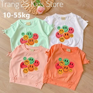 Áo Phông Bé Gái Thun Cotton Chất Lượng in hình Mặt Cười Smile AA010