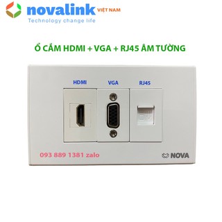 [Ảnh thật] Ổ cắm HDMI+VGA+RJ45 âm tường