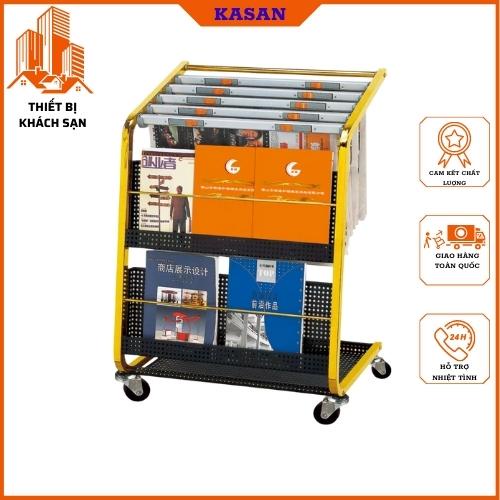 Kệ để sách báo, tạp chí chất liệu inox mạ vàng cao cấp, phục vụ khách sạn, công ty, trường học, nhà hàng