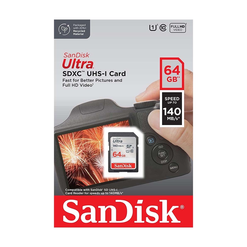 Thẻ nhớ SDXC SanDisk Ultra 64GB 140MB/s SDSDUNB-064G-GN6IN