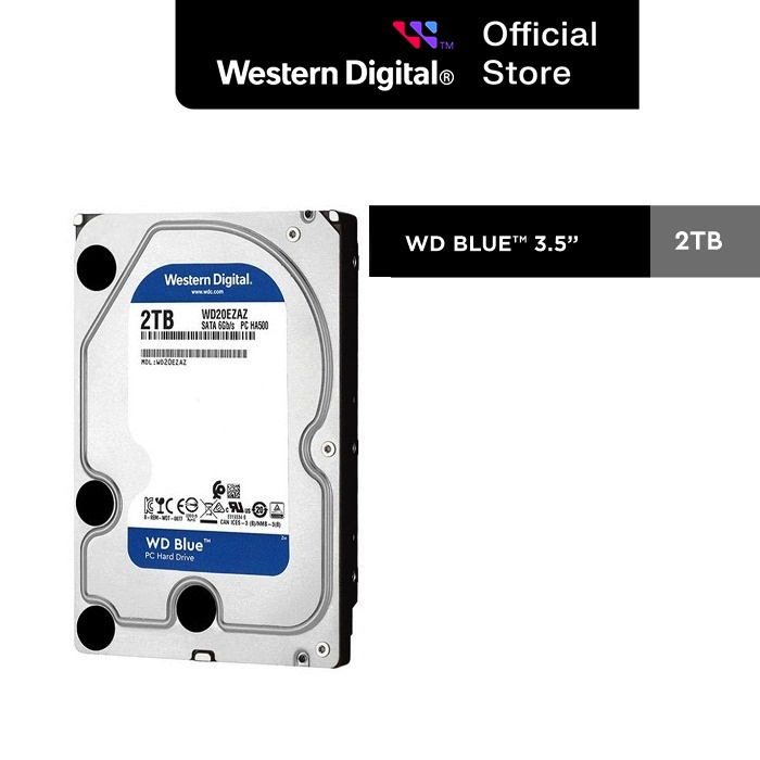 Ổ Cứng HDD Western Digital WD BLUE 2TB/64MB/5400rpm/3.5" - WD20EZAZ/WD20EZRZ