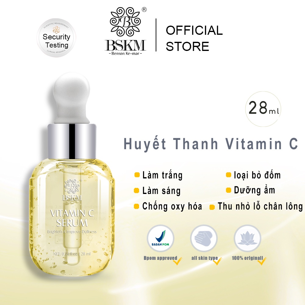 BSKM Serum Vitamin C làm trắng sáng giảm đốm đen nếp nhăn lão hóa chăm sóc đẹp da 28ml