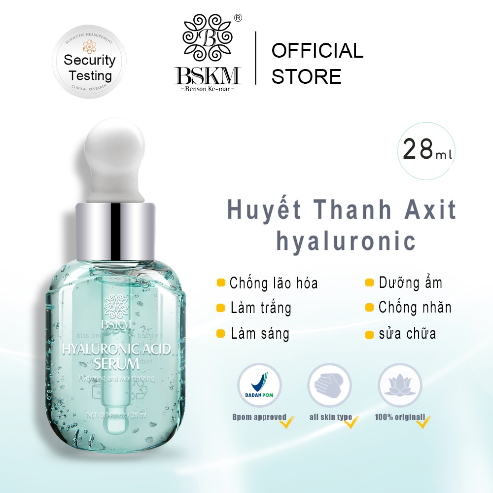BSKM Serum Hyaluronic Acid dưỡng ẩm làm trắng chống lão hóa giảm nếp nhăn phục hồi chăm sóc da 28ml