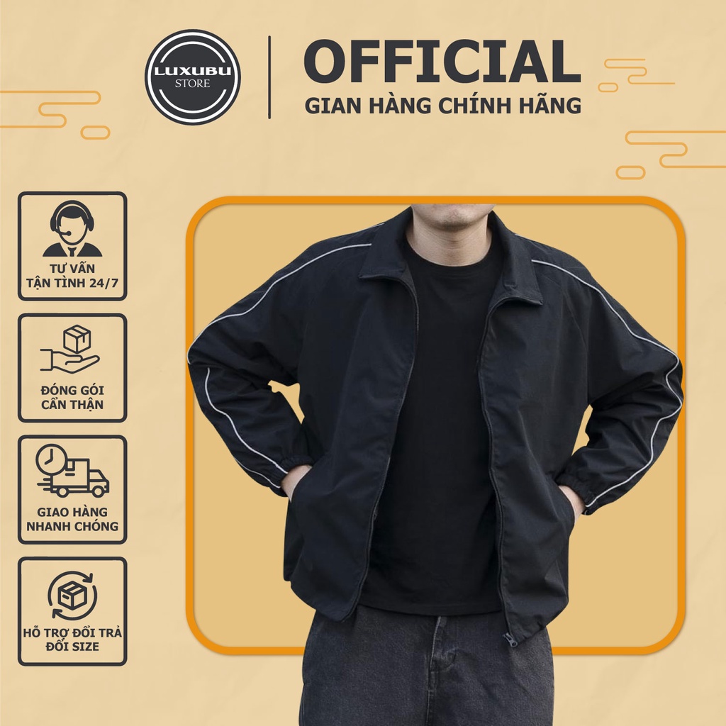 Áo Khoác Dù Nam Nữ LUXUBU Chống Nước, Chống Gió, Chất Vải Nhăn Lót Lưới Chạy Viền, Kiểu Dáng Form Đứng - 032023