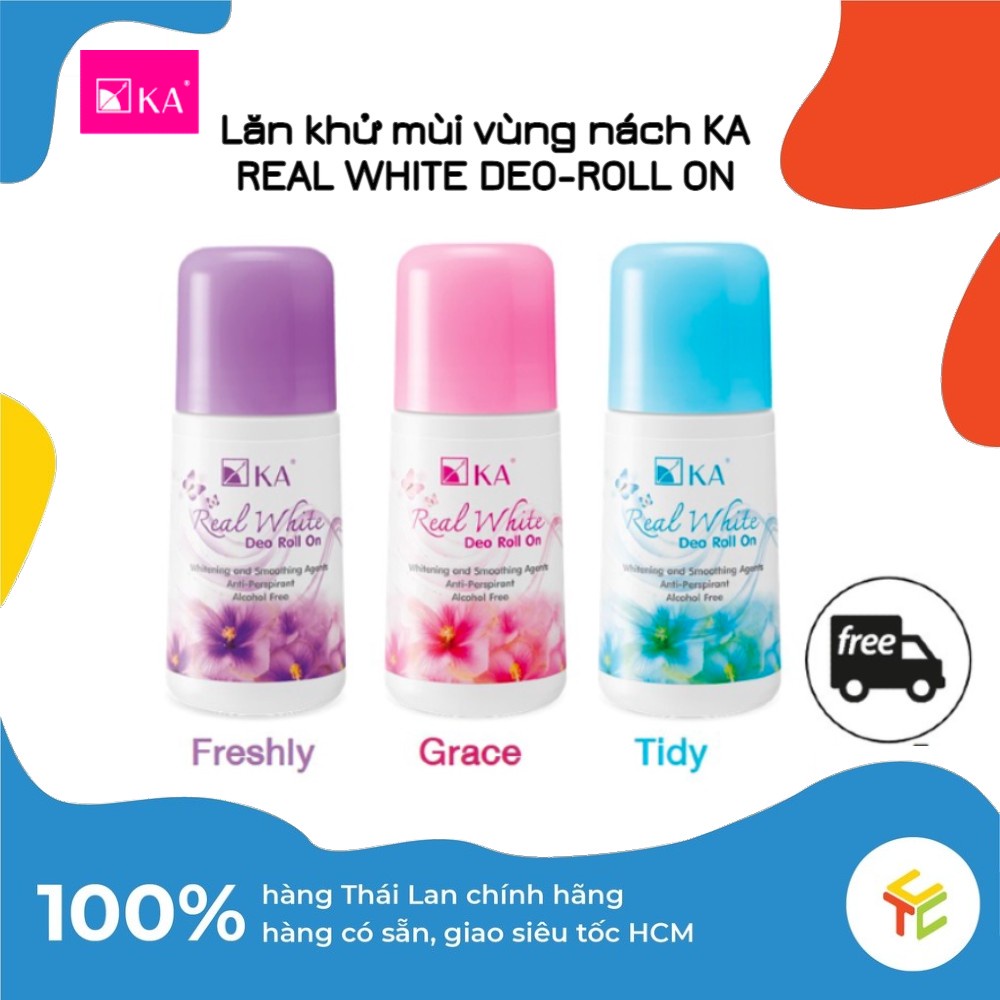 Lăn khử mùi vùng nách KA REAL WHITE DEO-ROLL ON 3 mùi hàng nhập khẩu Thái Lan