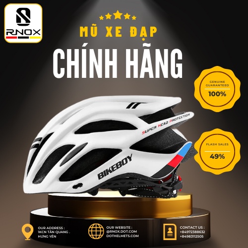 Nón bảo hiểm xe đạp thể thao siêu nhẹ có tăng chỉnh kích cỡ, mũ bảo hiểm xe đạp nam nữ nón chính hãng cao cấp RNOX A01