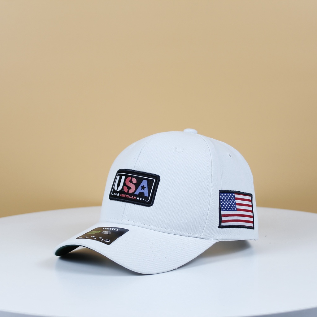 Mũ Nón Logo Cờ Nước Mỹ USA, Mũ nón lưỡi trai, Nón kết thời trang nam nữ Freesize
