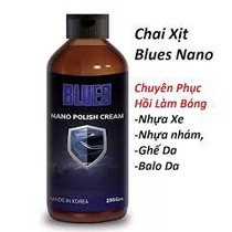 Chai xịt Blues Nano Polish Cream Korea, chuyên phục hồi làm bóng nhựa xe - Nhựa nhám, ghế da, balo da, free ship
