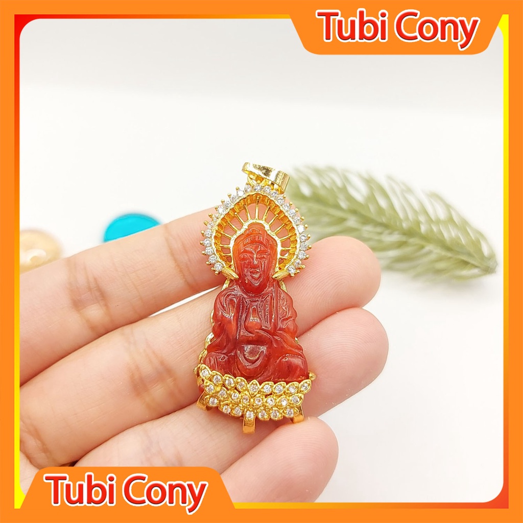 Mặt Phật Bà Quan Âm Thạch Anh Đỏ 23323