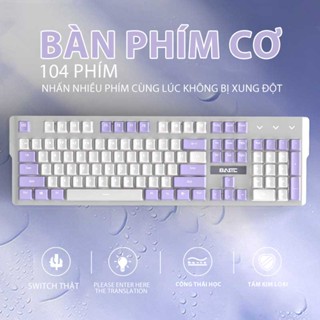  Bàn phím cơ gaming có dây Blue Switch 104   87 phím có đèn RGB màu trắng xanh tím dành cho máy tính lapto 