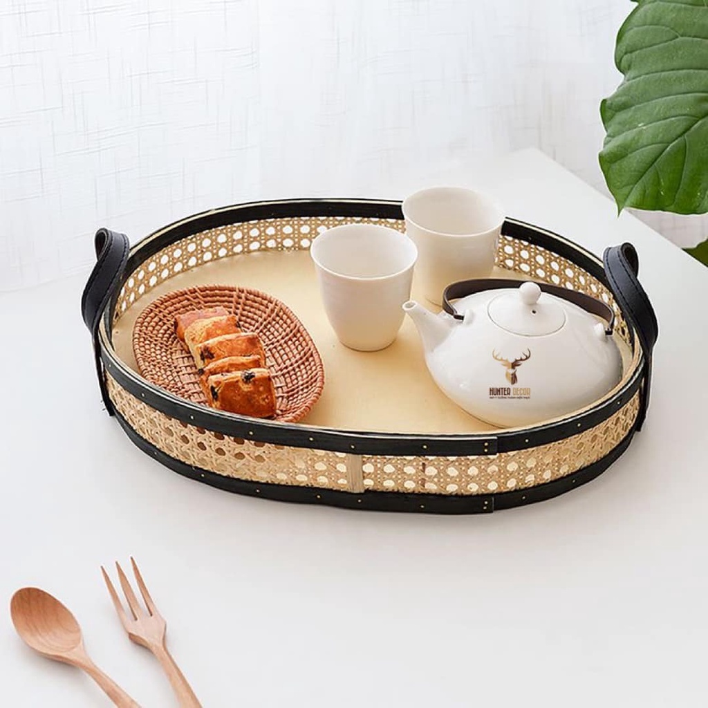 Khay mây mắt cáo