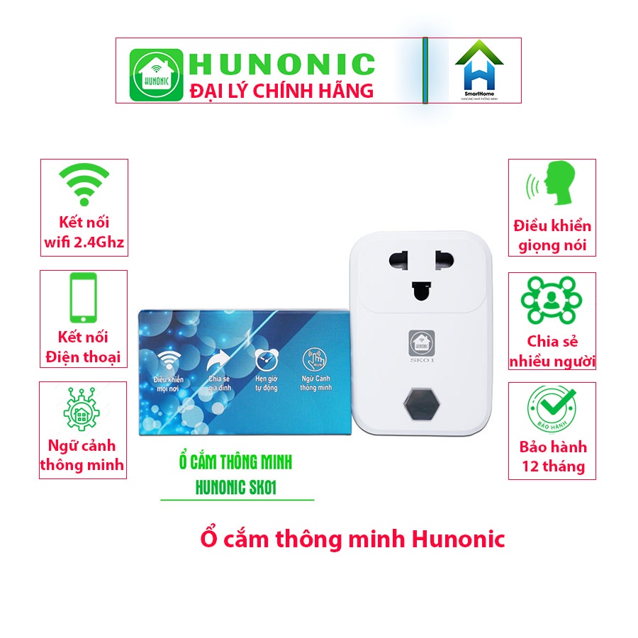 Ổ cắm thông minh Hunonic- Điều khiển từ xa qua điện thoại
