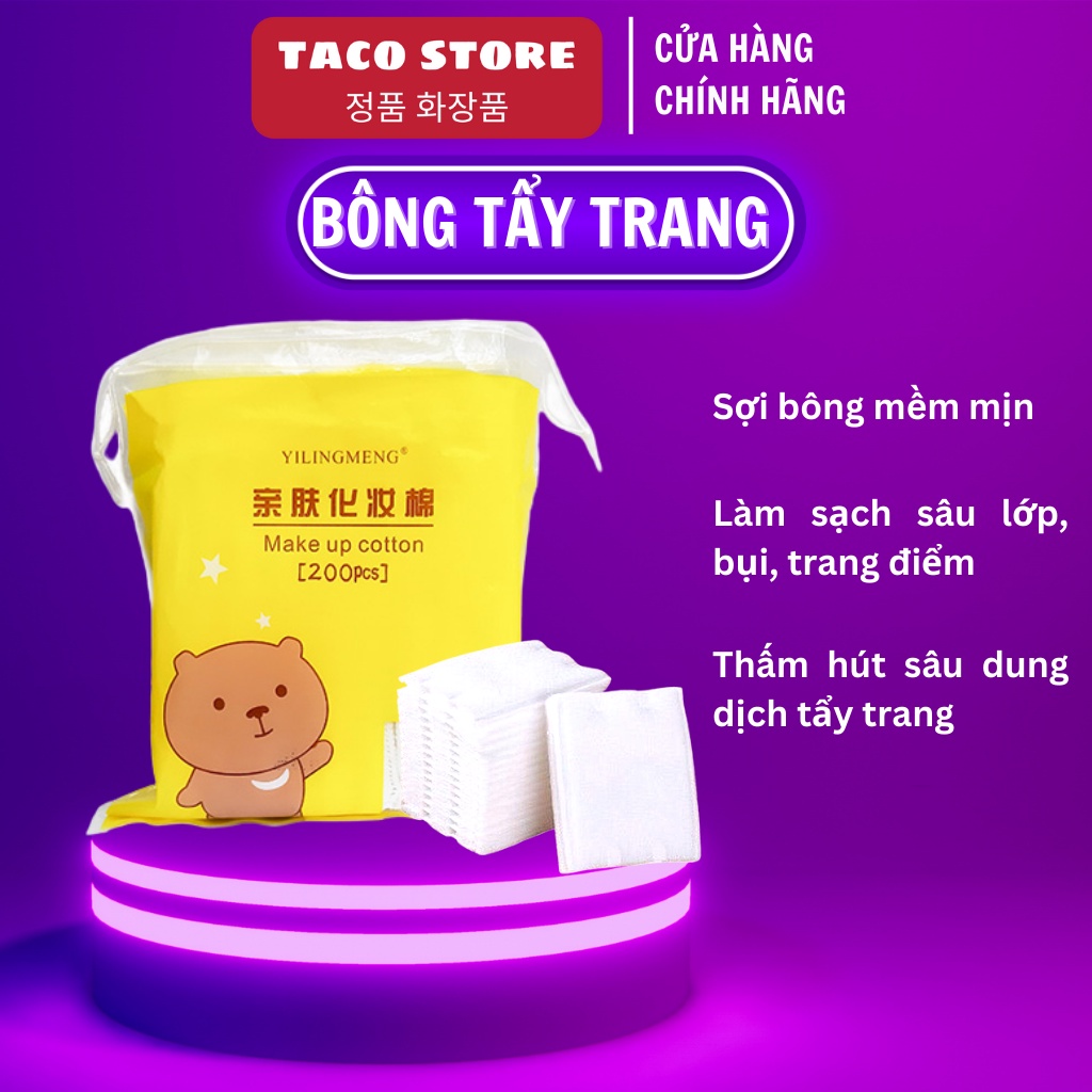 Bông Tẩy Trang Gấu Vịt 200 Miếng