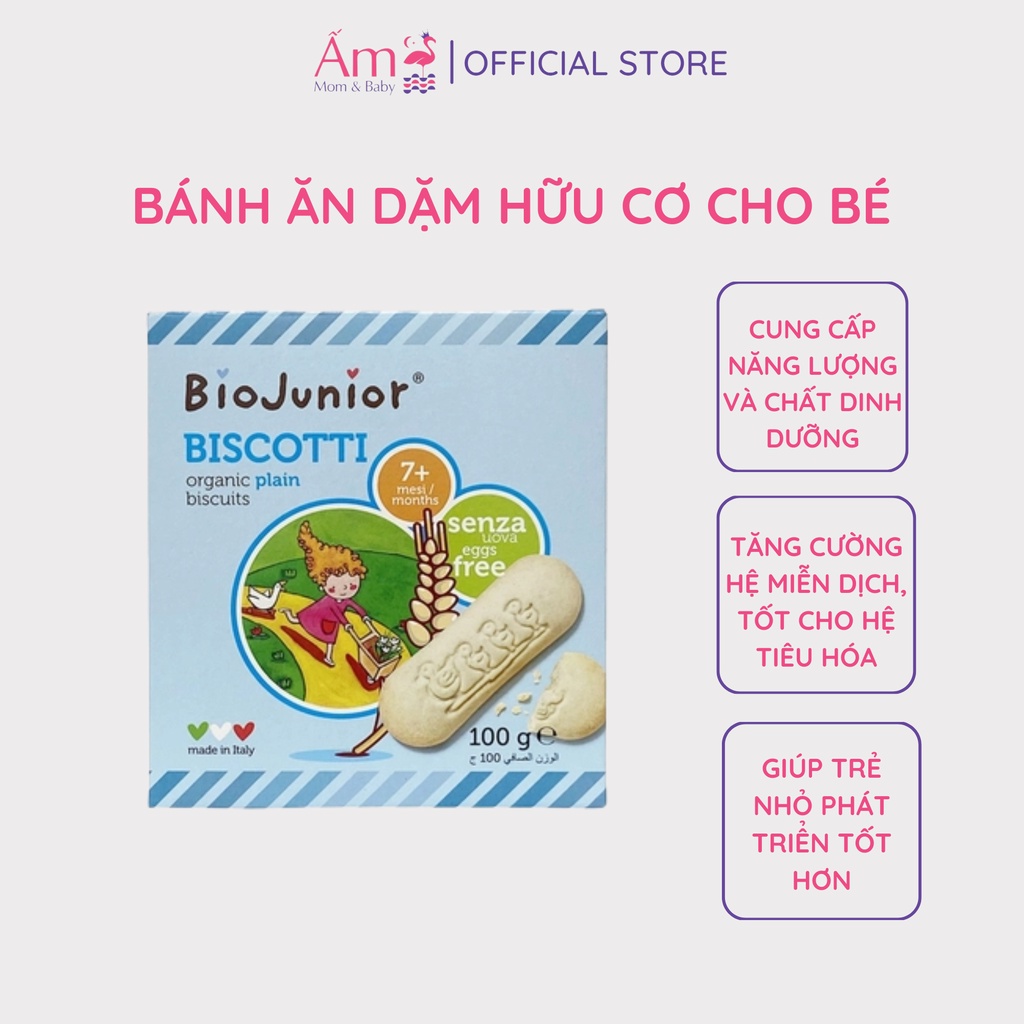 Bánh Ăn Dặm Hữu Cơ Cho Bé Bio Junior Ấm Baby 100g - 132g Từ 10 Tháng Tuổi Nhiều Vị Hẫn Dẫn Ấm Gift Decor