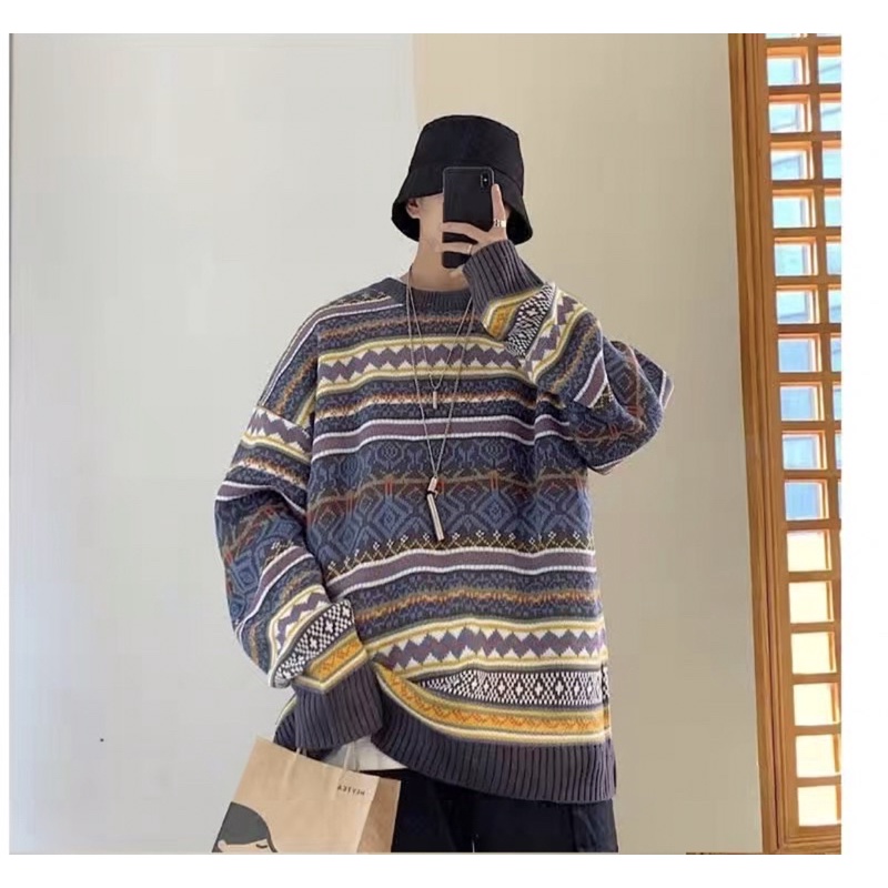 Áo Len Hoạ Tiết Thổ Cẩm, Áo Len Nam Nữ Unisex