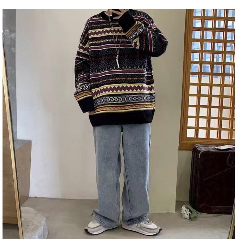 Áo Len Hoạ Tiết Thổ Cẩm, Áo Len Nam Nữ Unisex