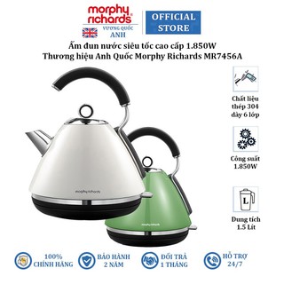Ấm đun nước siêu tốc Morphy Richards MR7456A 1850W - Hàng Chính Hãng