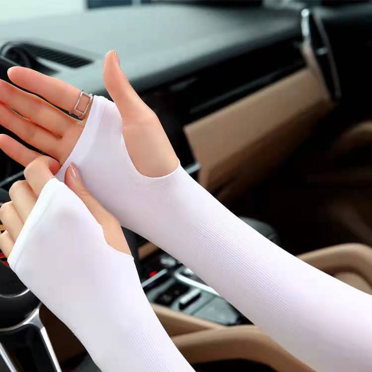 Găng tay chống nắng xỏ ngón Hàn Quốc - Bao tay đi phượt siêu mát chống tia UV RIN