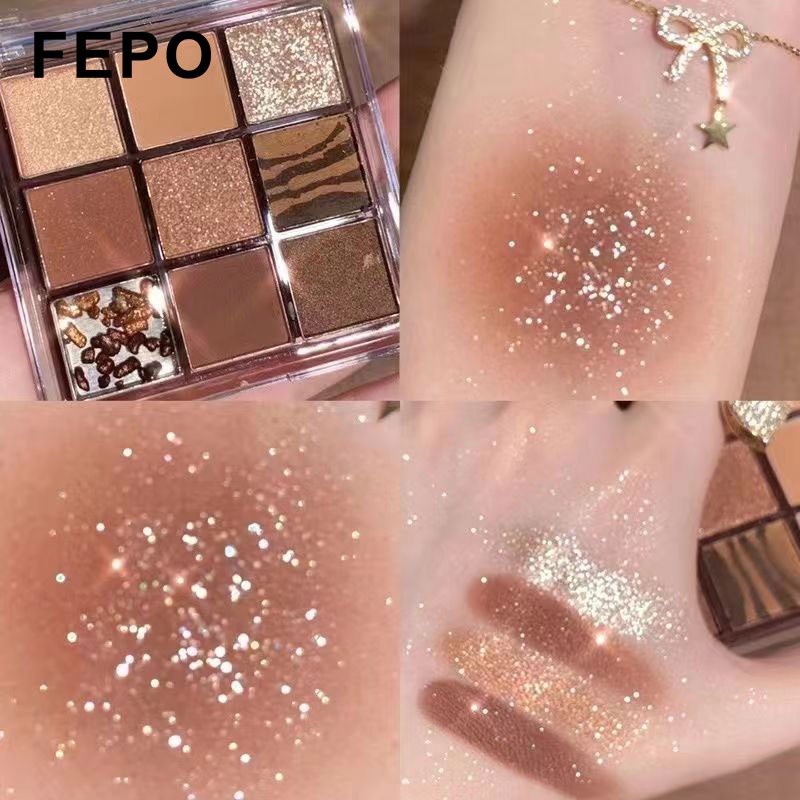 Bảng Phấn Mắt 9 Màu Chống Thấm Nước Và Mồ Hôi Chuyên Dụng Cho Trang Điểm