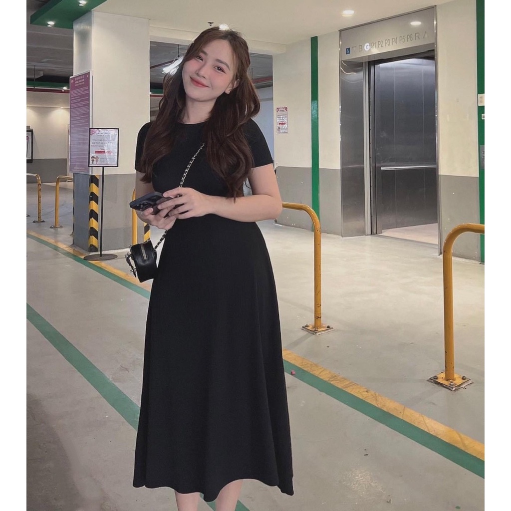 [Hỏa Tốc] Đầm Thun Body Dáng Xòe D14