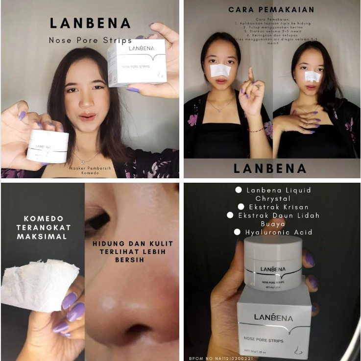 Lanbena Lột Mụn đầu đen Mặt Nạ Loại Bỏ Mụn đầu đen Cho Mũi Và Miếng Lột Mụn Hiệu Quả (30g)