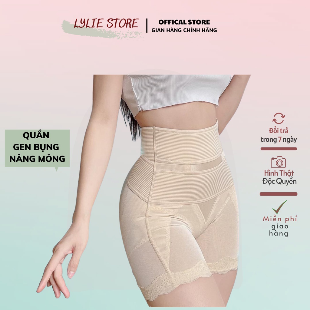 Quần Gen Nịt Bụng Cạp Chéo Định Hình Vòng 2, Nâng Mông, Gen Bụng Dưới Không Lộ Viền Khi Mặc Trong Váy