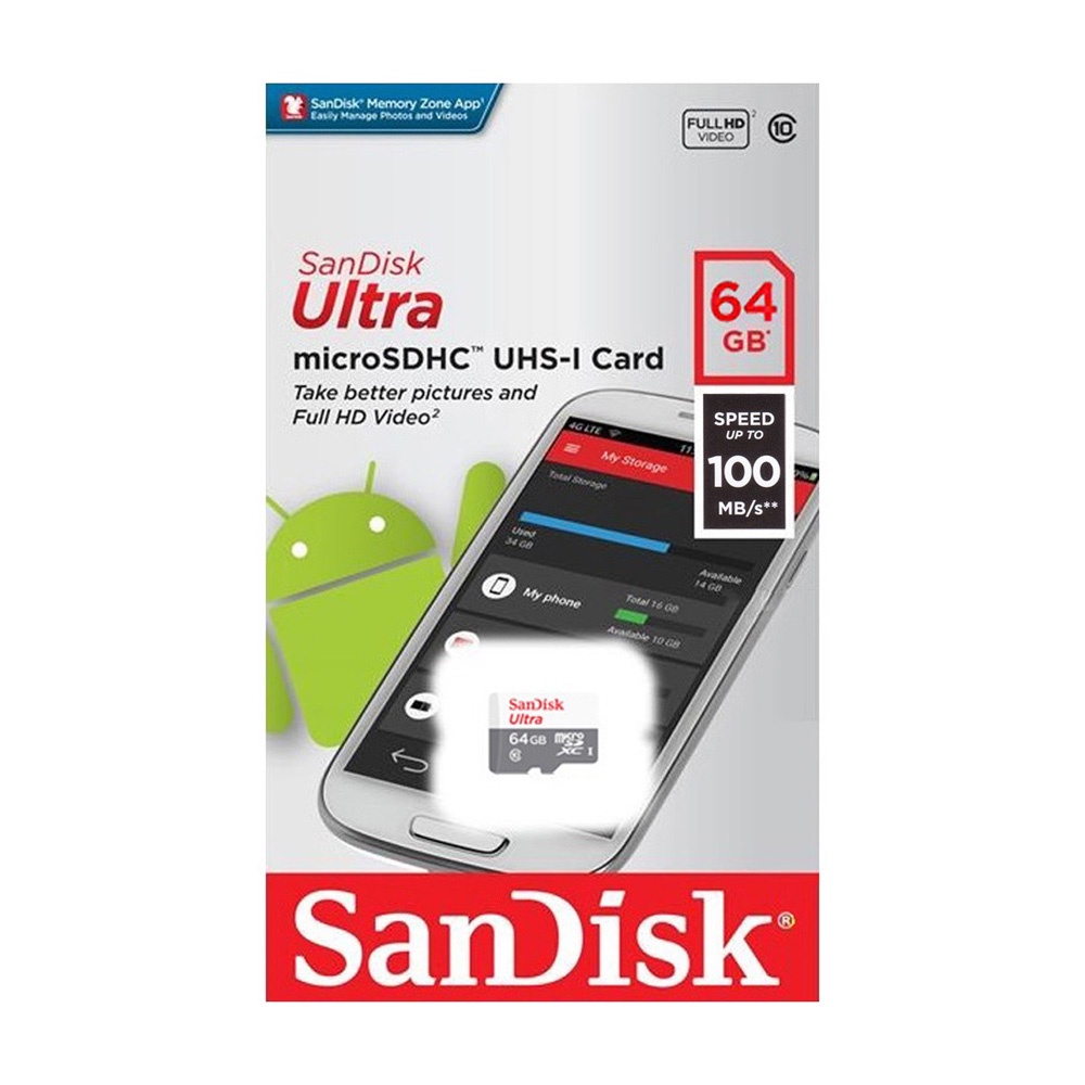 Thẻ Nhớ MicroSDXC SanDisk Ultra 64GB 100MB/s 667x SDSQUNR-064G-GN3MN