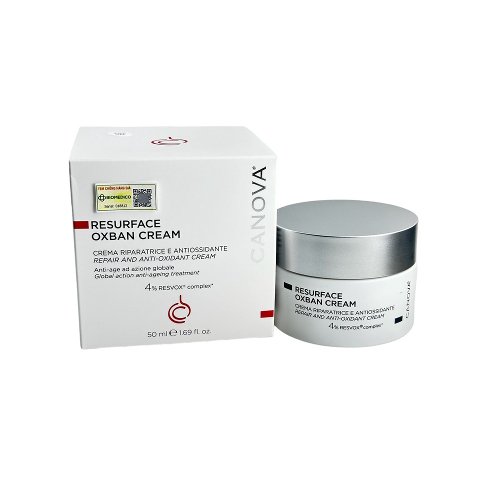 Kem phục hồi Canova Resurface Oxban Cream Crema Riparatrice E Antiossidante, Repair And Anti Oxid cho da lão hóa, nám