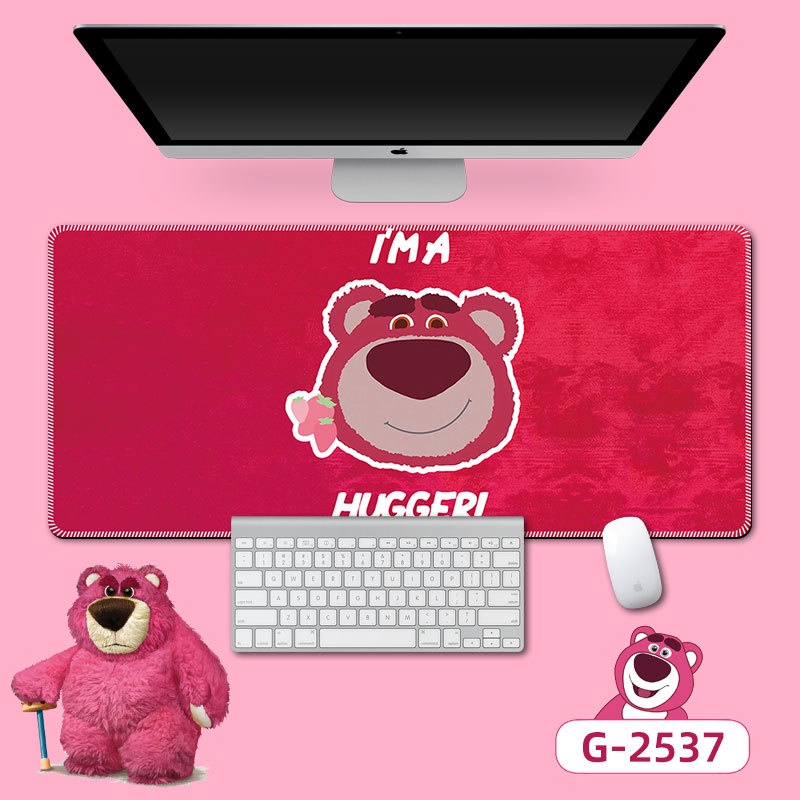 Tấm Lót Chuột Bàn Phím Máy Tính Cỡ Lớn In Hoạt Hình Gấu Dâu Tây Lotso Dễ Thương Cho Nữ
