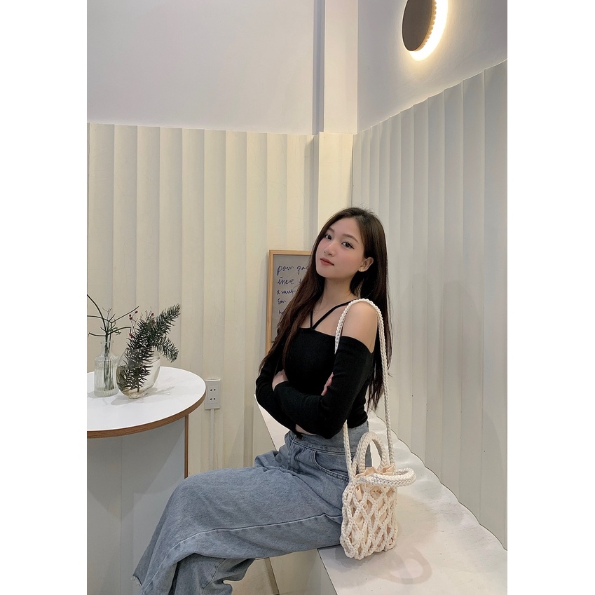 Túi đeo chéo, túi handmade Ollin - Tặng kèm 1 hoa cài handmade