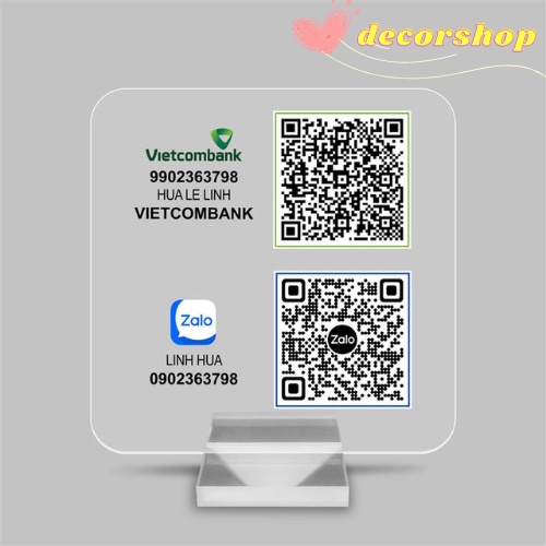 Mã QR CODE để bàn bằng mica bền đẹp chất lượng cao cấp (thời gian in siêu tốc)