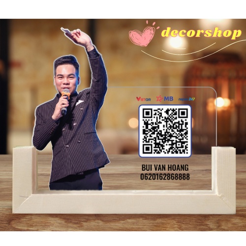 Bảng mã QR Code in theo yêu cầu để bàn chất liệu mica bền đẹp chắc chắn
