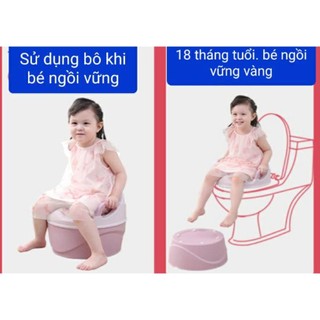 Bô vệ sinh cho bé,bô vệ sinh đa năng có đệm lót bồn cầu