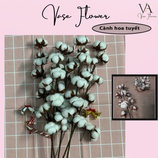 Cành hoa bông gòn trang trí noel VASE FLOWER mang lại không khí Giáng sinh ấm áp