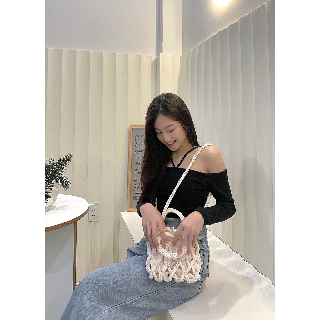 Túi đeo chéo, túi handmade Ollin - Tặng kèm 1 hoa cài handmade