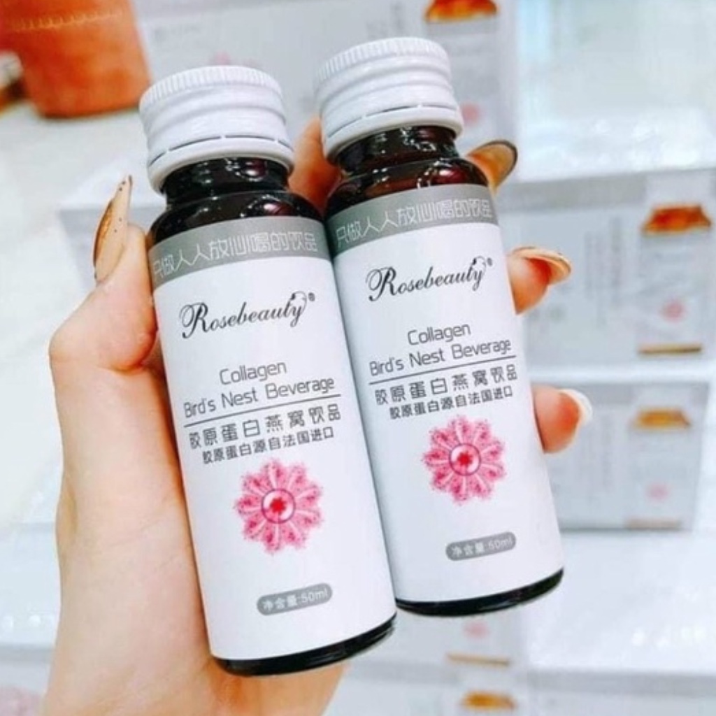 Nước Uống Bổ Sung Collagen Yến Và Tinh Dầu Hoa Anh Thảo RoseBeauty Collagen Bird’s Nest Beverage