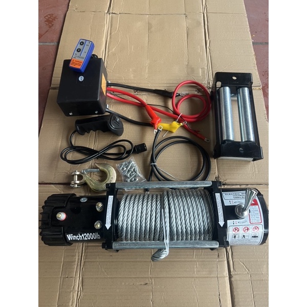 Tời Ắc Quy - Tời Cứu Hộ - Tời 12V 12.000Lbs Kéo 5440 Kg